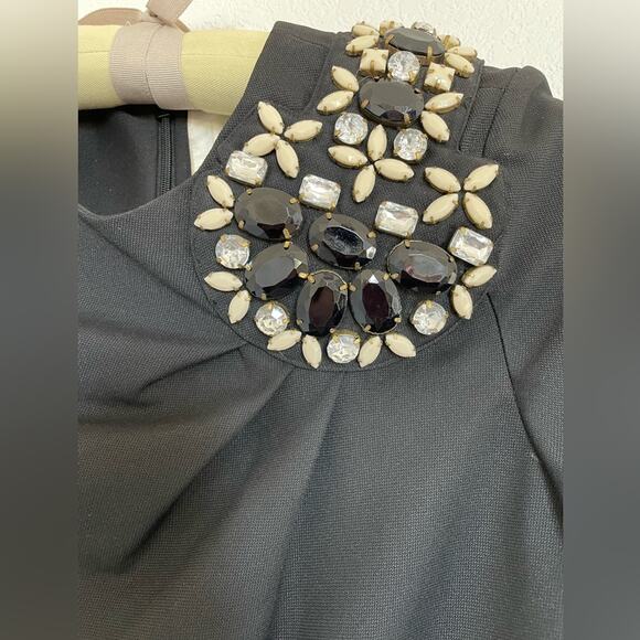 Karta Vintage Black Belted Jewel Adorned Tunic size Small - Picture 2 of 6